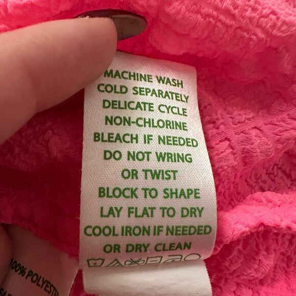 Lilly Pulitzer bright pink textured tank top size L - Picture 8 of 13